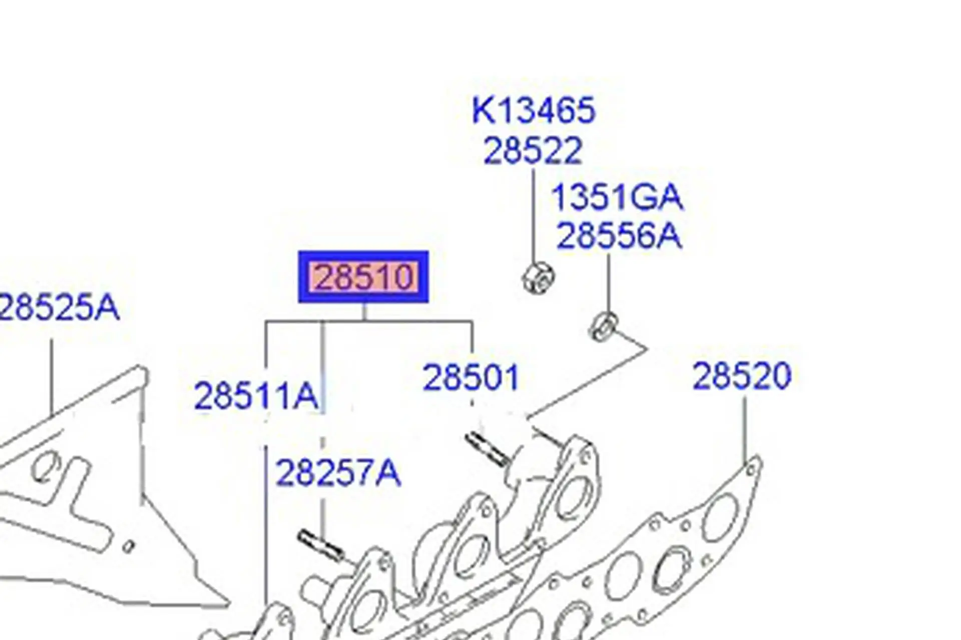 Коллектор выпускной Хендай Старекс 2851042880 Starex H1 Porter на ...
